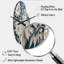 Bouquet de fleurs blanches et bleues Elegance - horloge murale asymétrique en métal-104242311