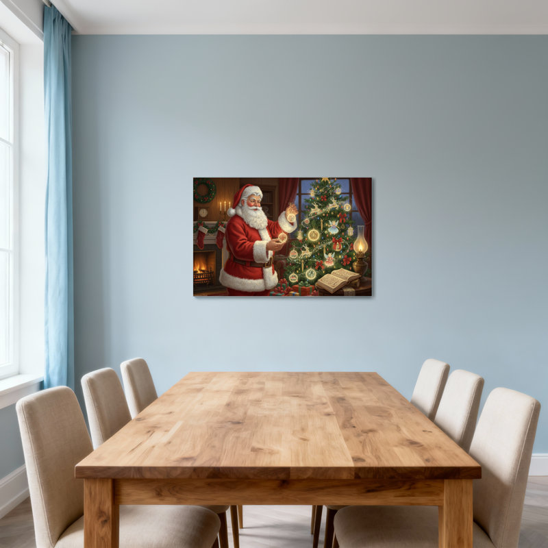 Arbre de Noël de Noël avec décoration de père Noël, H 12 po x l 18 po