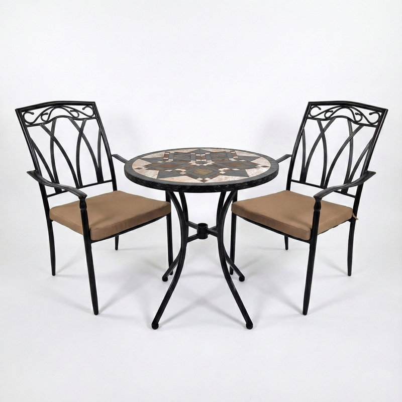 Darwin 2 Seater Bistro Set with Cushions