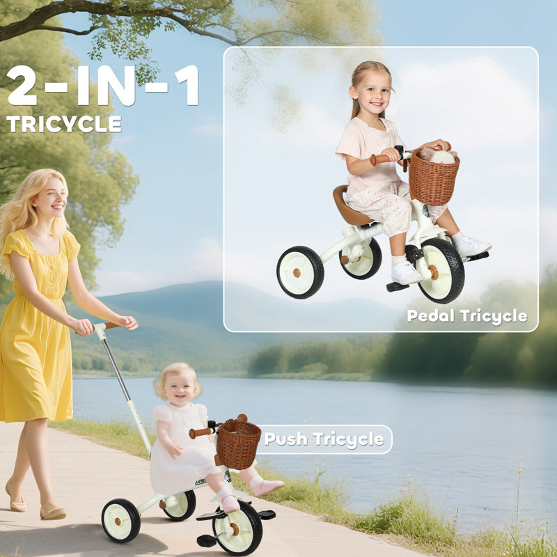 Zoomie Kids Push/Pull Ride On, White
