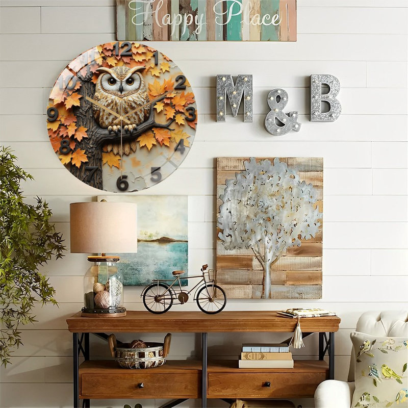 Horloge murale hibou