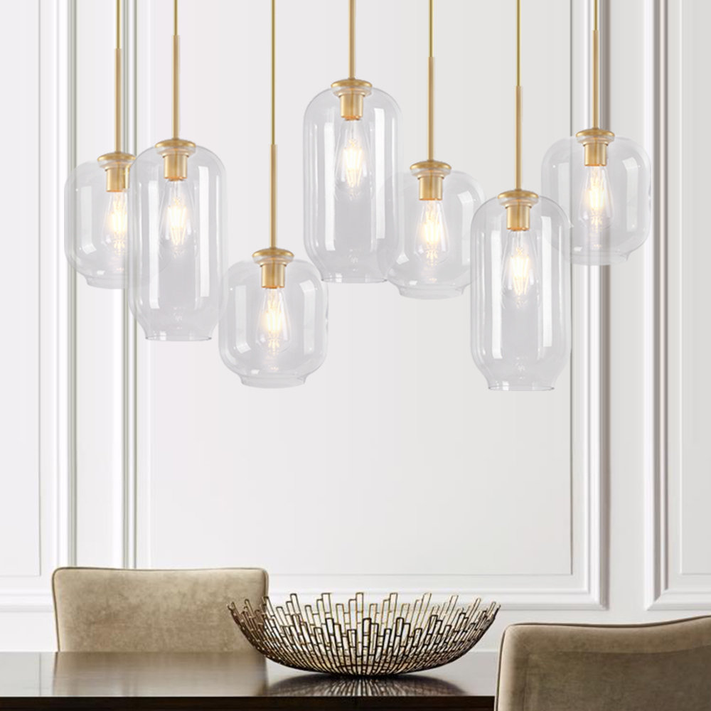 Kayanne Dimmable 7-Light Pendant, Brass