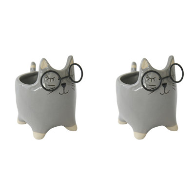 Chatière en céramique avec verres - ensemble de 2