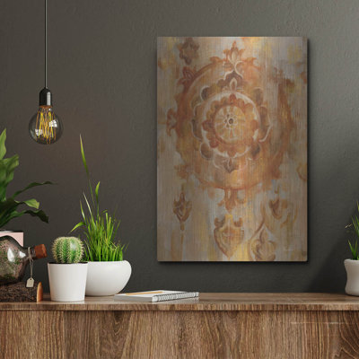 Art mural en métal luxueux «Old World Motif» par Silvia Vassileva, 12 po x 16 po