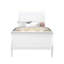 Lit simple moderne blanc avec style et éclairage à DEL, finition, bois massif +, style, 39,98 po