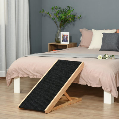 Foldable Pet Ramp For Pet's Relaxed Living - Dogs, Cats, Rabbits Adjustable Height, Slip, Wood Smooth Climbing Height Adjustable, Foldable, Slip Base