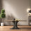 Rectangular household solid wood dining table