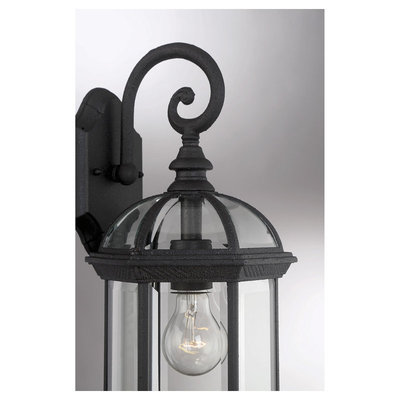 Lanterne murale d'extérieur 1 lumière Affric, H 20 po x l 8,25 po x P 8,25 po, Noir texturé