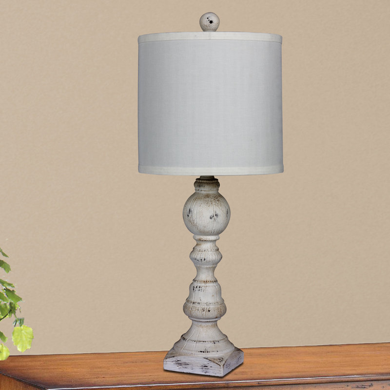 Mathieu Resin Table Lamp, White, White