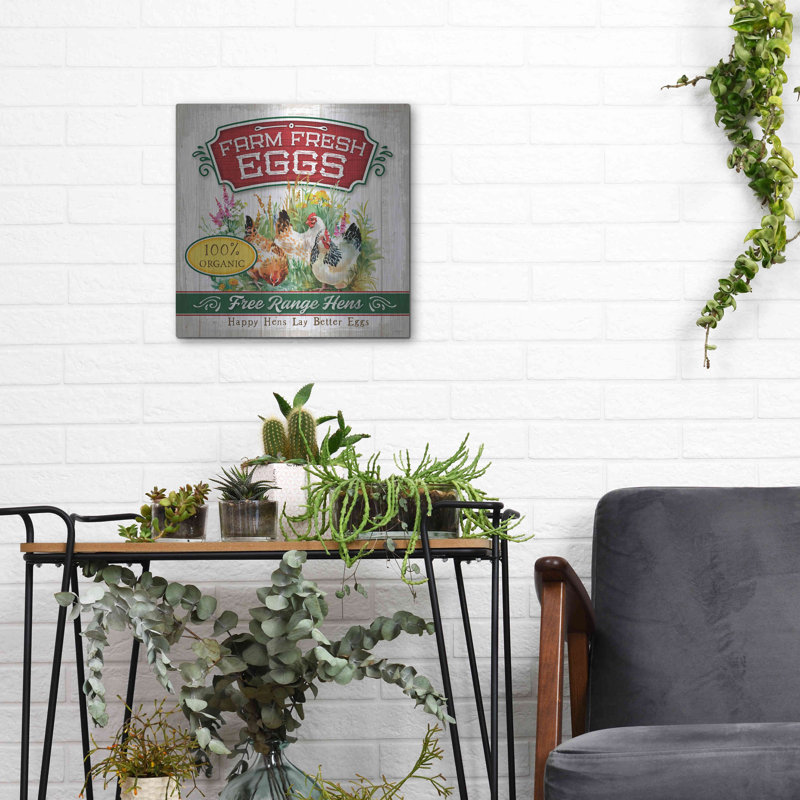 «Fresh Eggs» par Mollie B Art, H 12 po x l 12 po