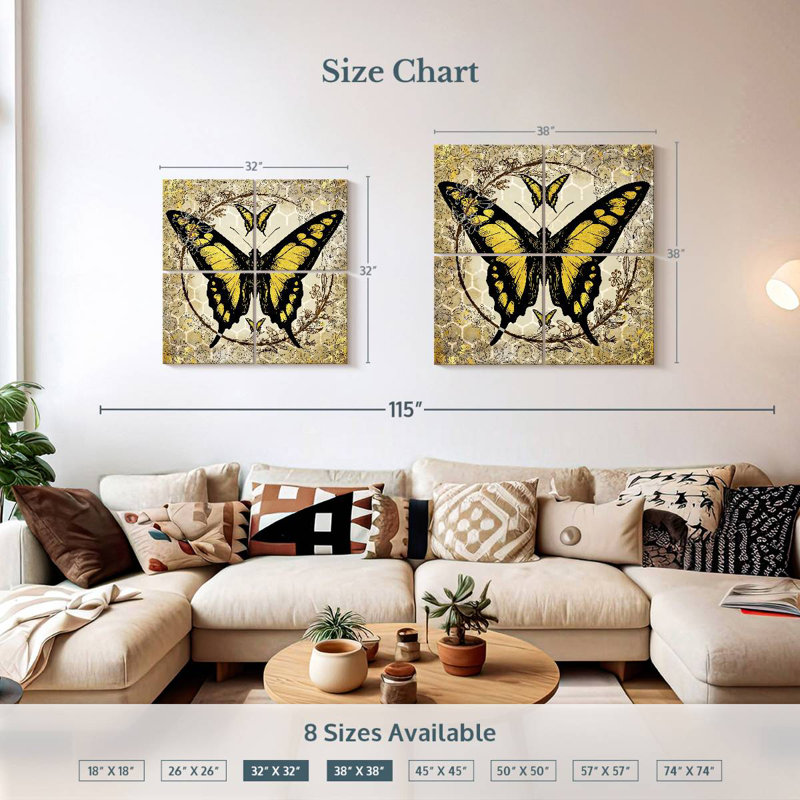 Abeille papillon Brampt II, H 32 po x l 32 po