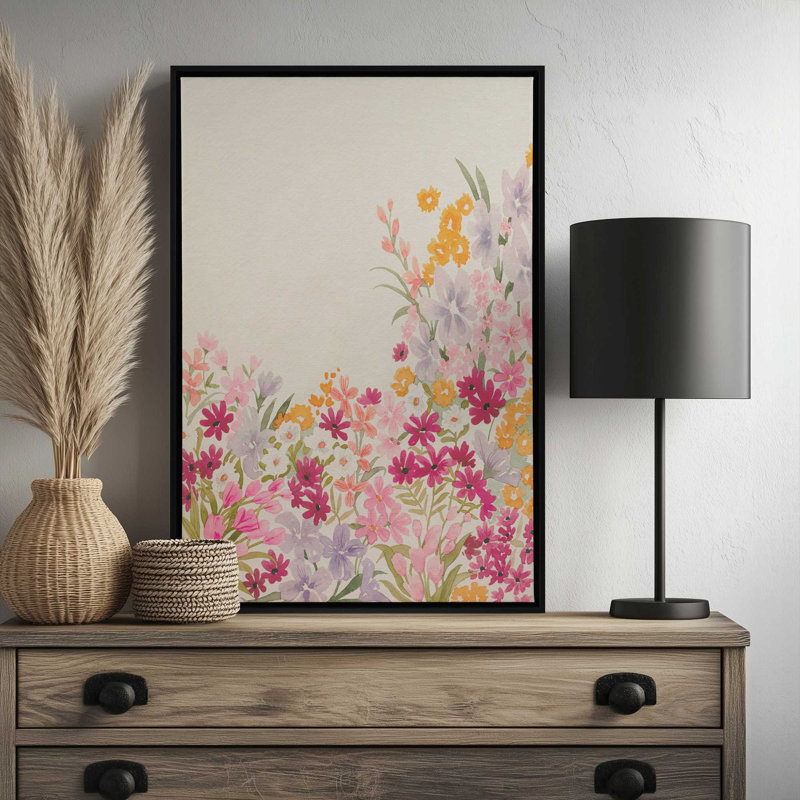 «Garden Spray II» par Grace Popp, reproduction d'art sur toile, Noir, Impression dans un cadre flottant sans passe-parto