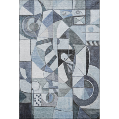 Premium Machine Washable Lubbers AMF1758 Abstract Rug