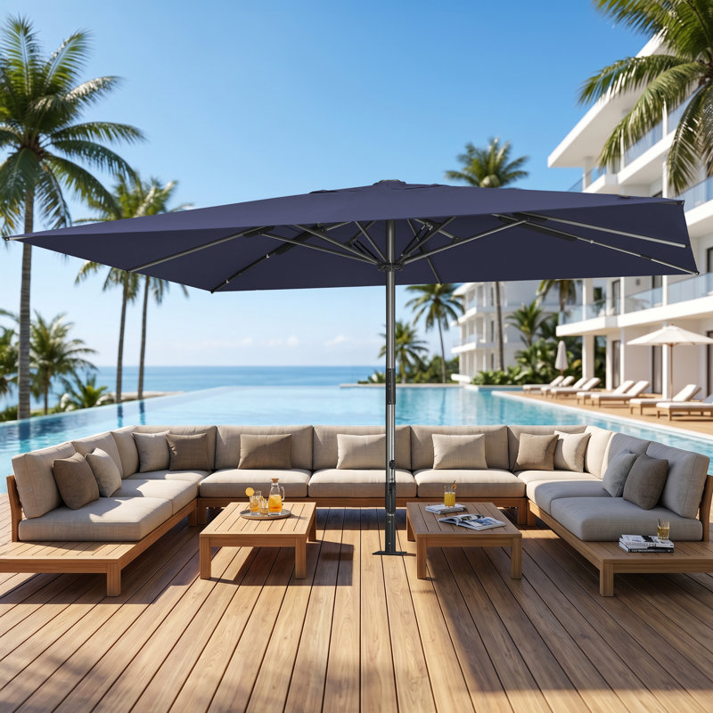 Parasol de table semi-automatique pour l'extérieur, Marine