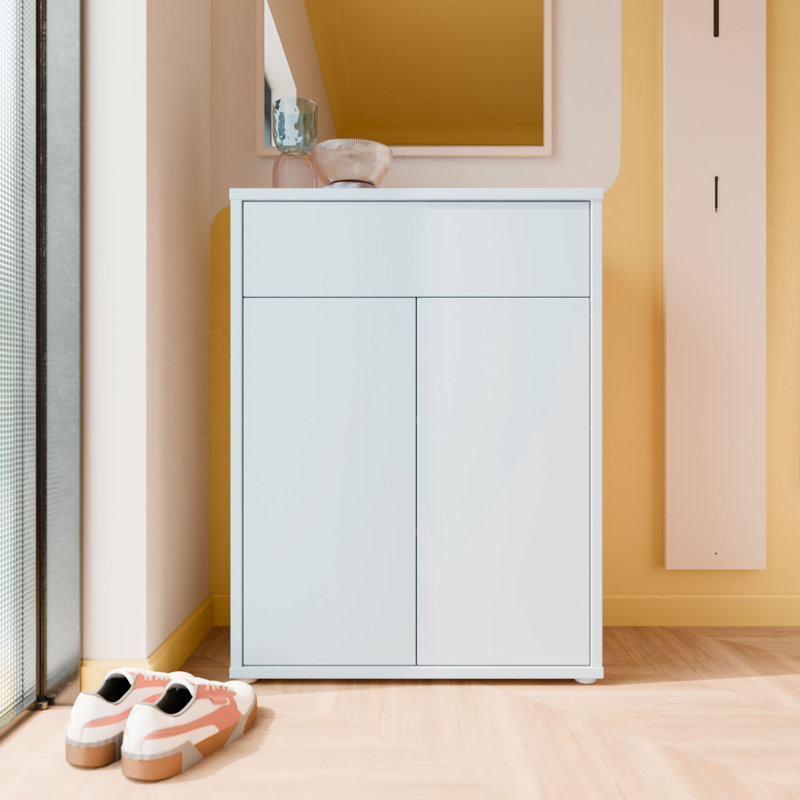 Saabir 9 Pair Shoe Storage Cabinet, Light Grey
