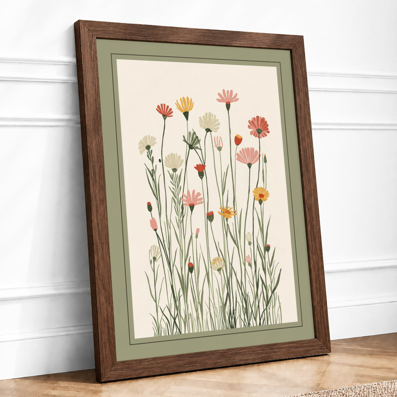 Wildflower Study Botanical - Framed Print, Walnut, A1 - 84.1 x 59.4 cm