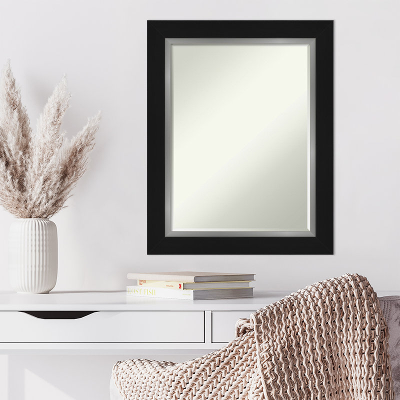 Flat Wall Mirror, Satin Black