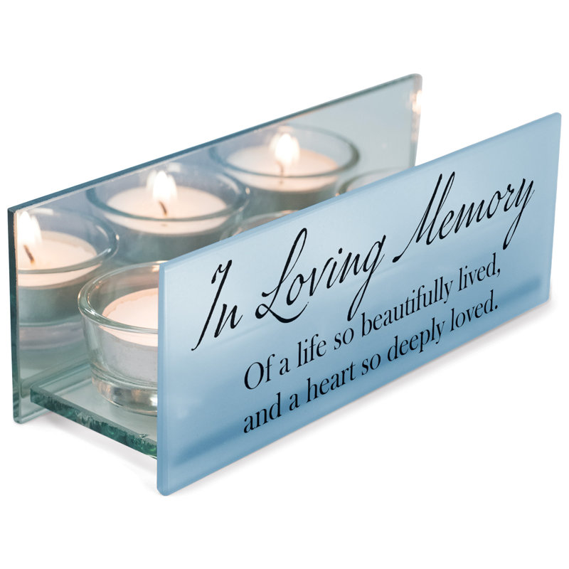 2.5'' H Glass Tabletop Tealight Holder with Candle Included