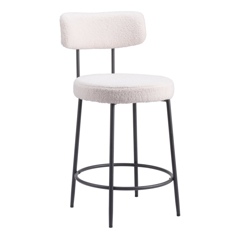 Burach Blanca Counter Stool (Set Of 2) Ivory, Counter Stool (24.80" Seat Height)