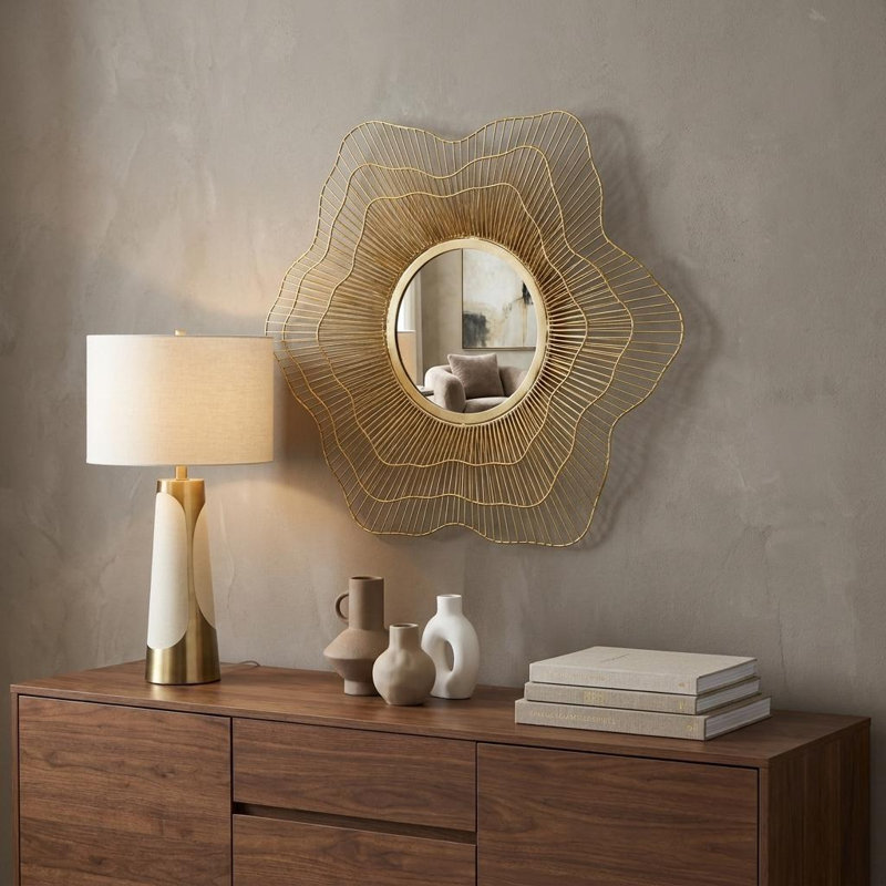 Metal Mirror, Wall Mounted Mirror Home Decor For Bathroom Living Room