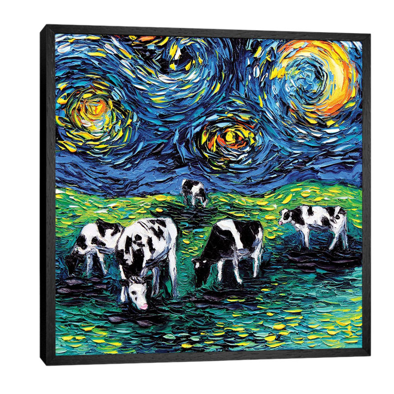 Starry Starry Pasture - Painting on Canvas, 45.72 cm H x 45.72 cm W x 1.91 cm D, Wrapped Canvas