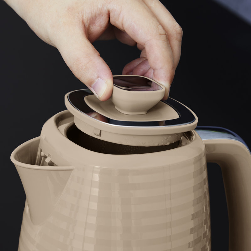 Tower Saturn Kettle with Quick Boil, 1.7L, 3000W with Chrome Accents, Latte