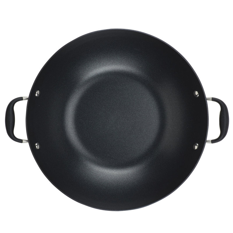 Anolon 14-Inch Onyx Hard Anodized Nonstick Wok with Lid