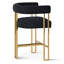 Tabouret de comptoir 25 po en chenille doré 25 po (ensemble de 4)-1863137159