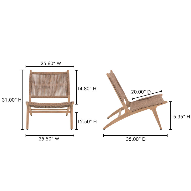 Palma Outdoor Lounge Chair Black, Brown