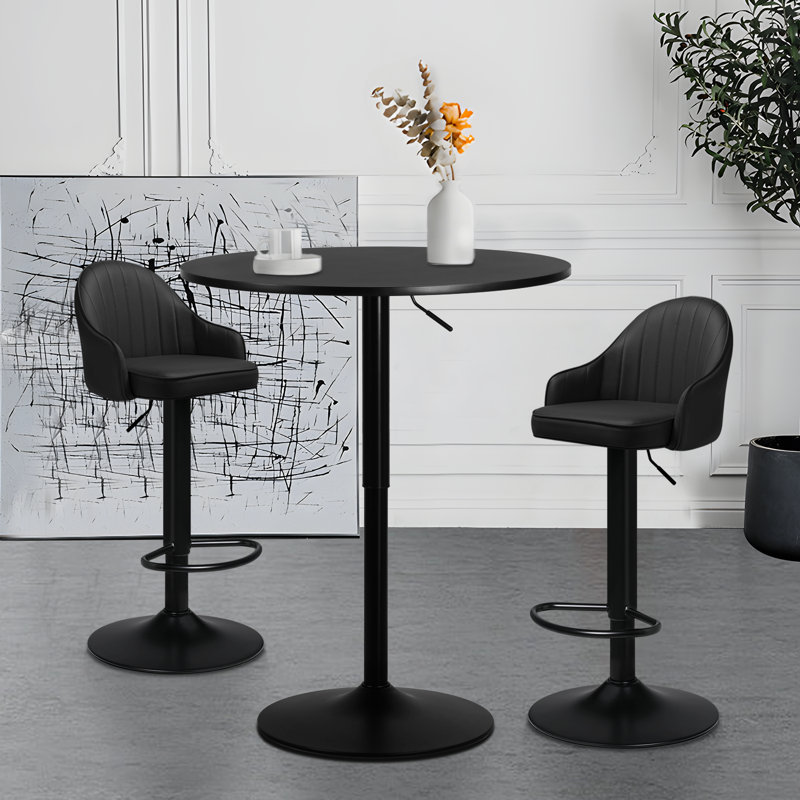 Ensemble de salle à manger Arabellarose L 31,5 x l 31,5, Noir, Noir