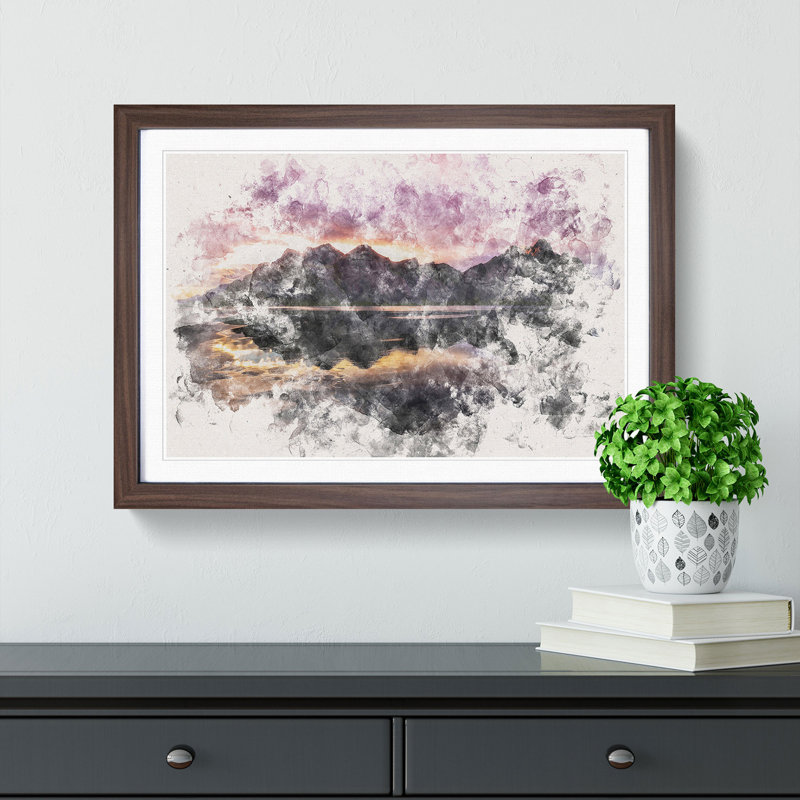 Black Sand Beach Iceland - Picture Frame Graphic Art Print, Walnut Framed, 45cm H x 63cm W x 2cm D