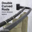 Double tringle de douche incurvée, fabrication en métal durable-107588047