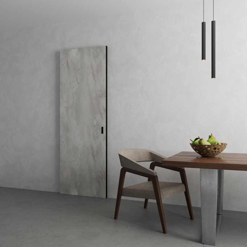 Grange cachée avec bords noirs | Planum 0010, Onyx, 18 po x 96 po