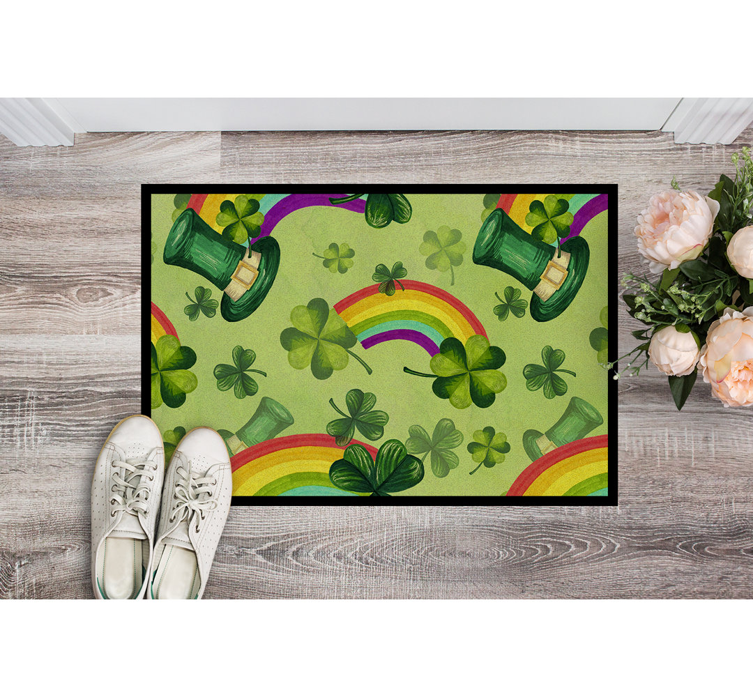Adrienn St Patrick's Day Lucky Leprechan Non-Slip Outdoor Door Mat The Holiday Aisle® Mat 
