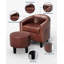 Fauteuil d'appoint avec repose-pieds en similicuir-1527431712