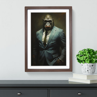Gorilla in a Suit Painting No.3 - Framed Print