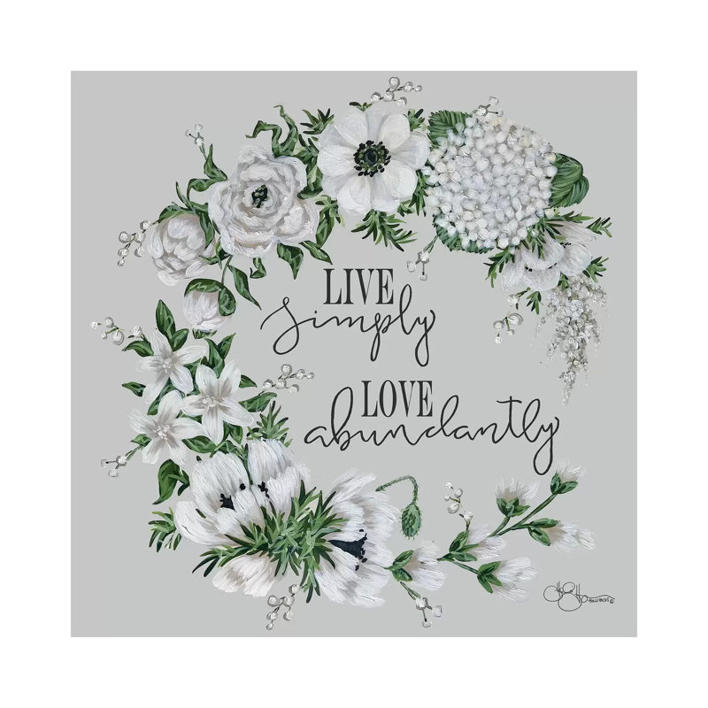 Live Simply - Wrapped Canvas Print, 45.72 cm H x 45.72 cm W x 3.175 cm D