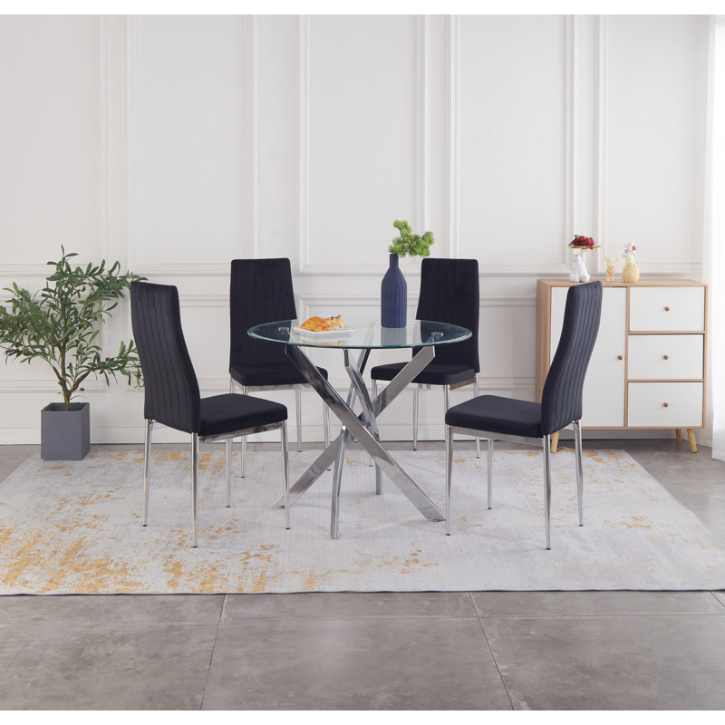 Gabriela 4 - Person Dining Set, Black