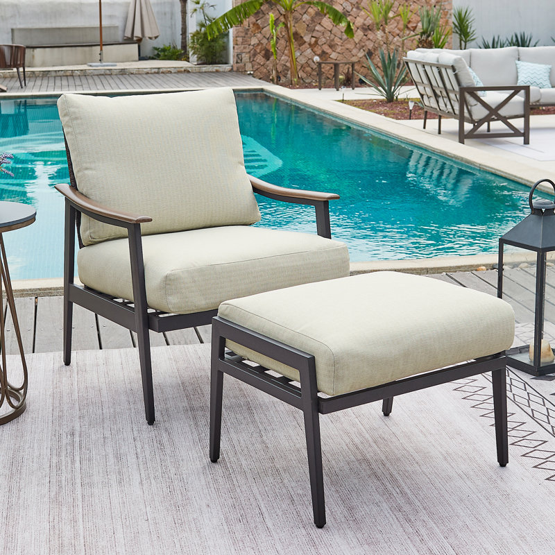 Alilet Powder Coated Steel Outdoor Lounge Chair, Yes