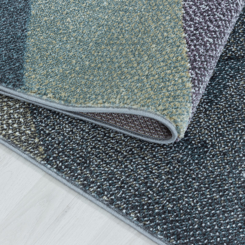 Ilminster Flatweave Blue/Yellow Rug, Round 120cm