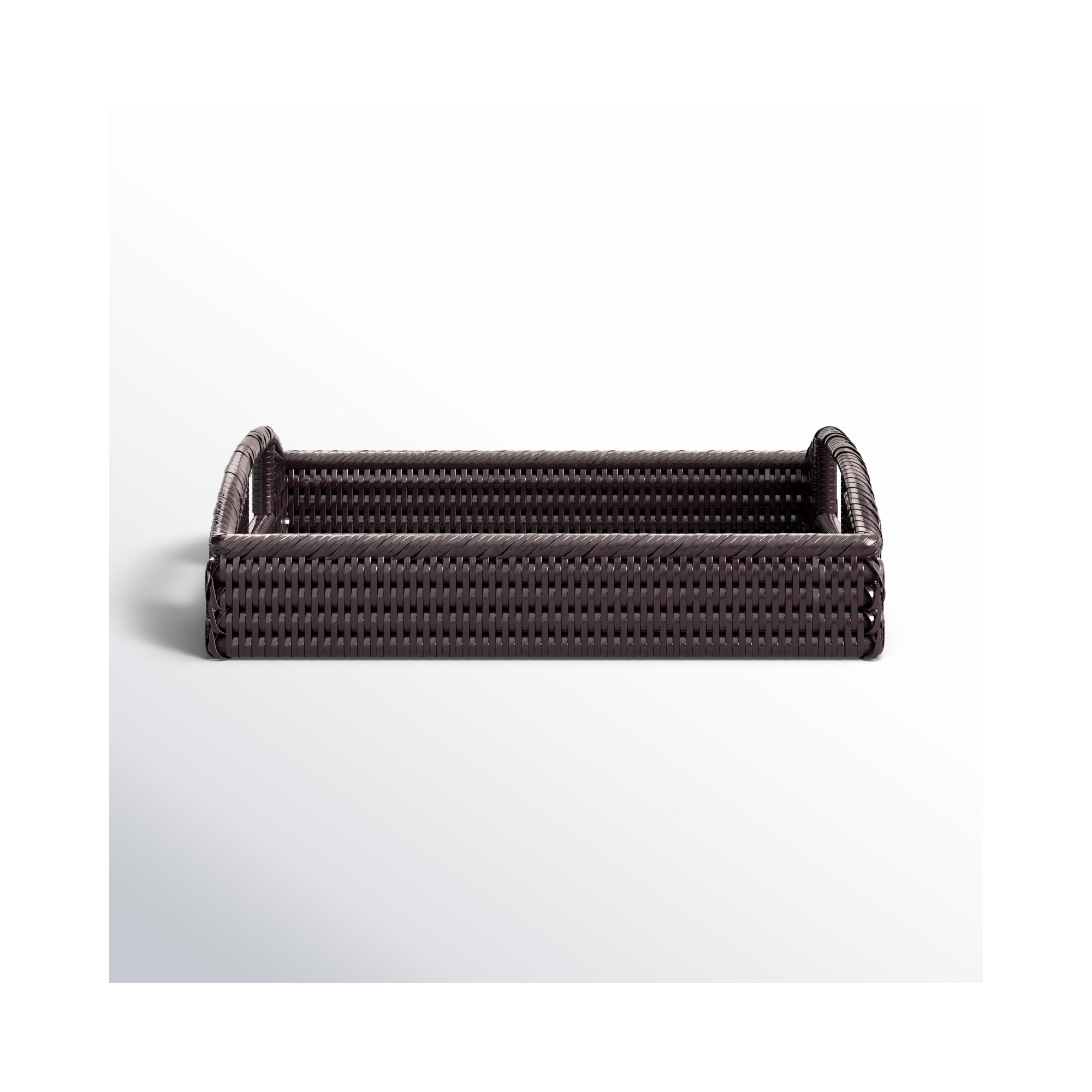 Panya Rattan Tray - Set of 1, Tudor Black