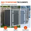 Remise de rangement horizontale horizontale avec rampe et couvercle hydraulique, armoire de rangement imperméable et verrouillable pour poubelles, outils et bois de chauffage