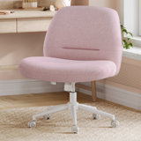 Cross Legged Office Chair, Armless Desk Chair, Criss Cross Chair With Star Base And Wheels, Wide Seat, Adjustable Height, Swivel Chair, Cotton-Linen Fabric, Dove Grey