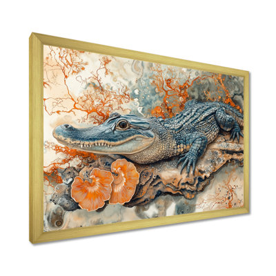 Aligator and Marble Felections II - Crocodile, art mural