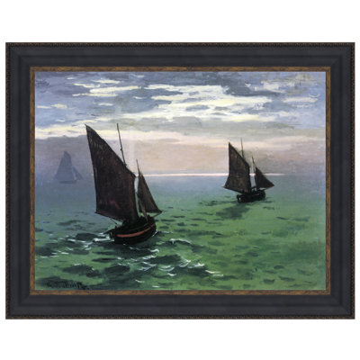 Fishing Boats at Sea, 1868 by Claude Monet Framed Painting Print