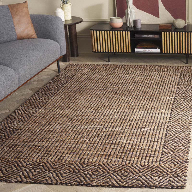 Tapis géométrique en fibre naturelle 565 jacquard, Rectangle de 5 pi x 8 pi