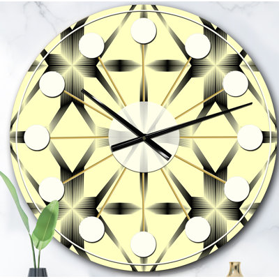 Ornement oriental. Motif floral - horloge murale moderne Mid-Century