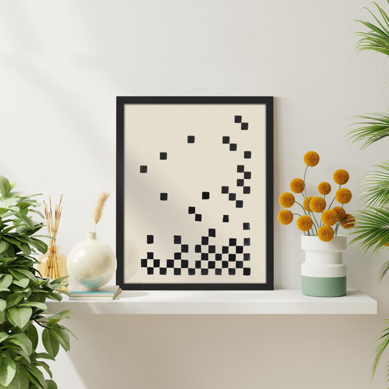 «Abstract Disinégration Black and White Design» sur papier, Noir, H 16 po x l 12 po