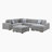 Odesser 5-Piece Chenille Sectional Sofa Sleeper with Chaise and Storage Ottoman-752557406-752557405