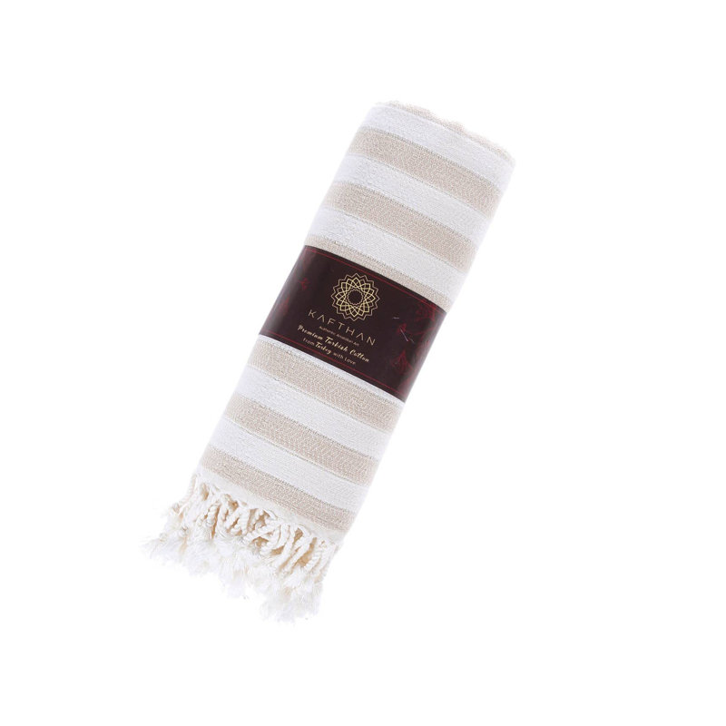Serviette de bain Kafthan Gocek, Beige Zebra